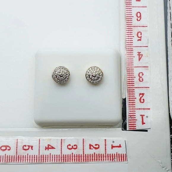 "14K Gold Plated Cubic Zircon Earrings, INUS1BR134 - Picture 9 of 10